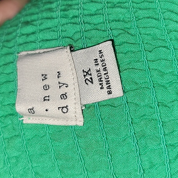 2X 100% Cotton Puff Short Sleeve Cutout Bubble A-Line Smock Back Midi Dress - Picture 4 of 5